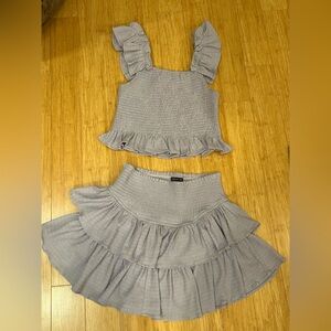 Purple Ruffled Two-Piece Set
